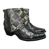 8.5 Exotic Black & Checkered Leather Canty Boots®