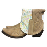 8 Embroidered Tan & Watercolor Floral Print Canty Boots®