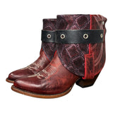 7 Red & Purple Leather Canty Boots®