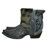 7 Embroidered Black & Camo Hair-on Hide Canty Boots®