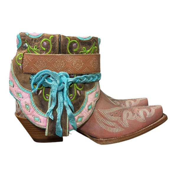 7 Pink & Multicolor Inlay Canty Boots®