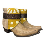 10 Embroidered Tan & Yellow Mudcloth Canty Boots®
