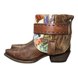 9 Brown & Butterfly Printed Hair-on Hide Canty Boots®