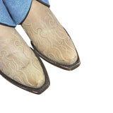 7 Two Toned & Blue Leather Canty Boots® with Beaded Detail