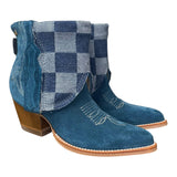 9 Blue Rough Out & Checkered Denim Canty Boots®