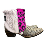 7 Pink Exotic & Leopard Hair-on Hide Canty Boots®