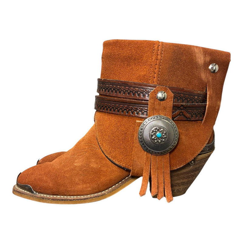 6.5 Orange Rough Out & Silver Concho Canty Boots®