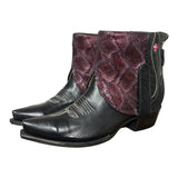 9 Black & Purple Leather Canty Boots® with Pink Concho