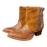 7 Brown & Moose Printed Leather Canty Boots® with Turquoise Concho