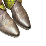 7 Brown & Green Scale Leather Canty Boots®