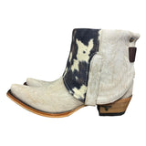 8.5 Embroidered White & Cowhide Printed Leather Canty Boots®