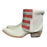 11 White & American Flag Crystals Canty Boots®