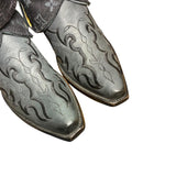 8.5 Embroidered Black & Designer Denim Canty Boots®