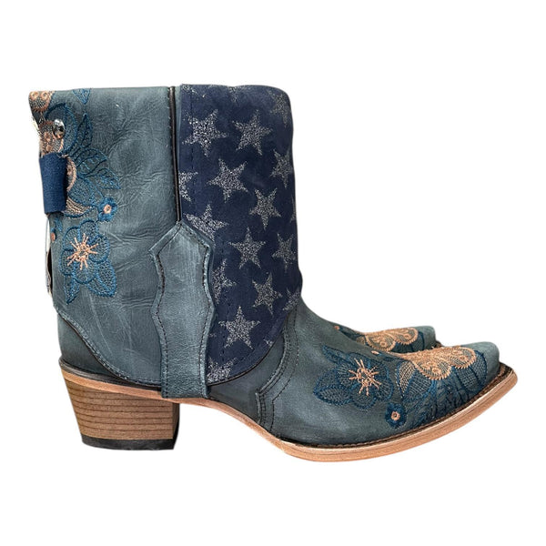 10 Blue Floral Embroidered & Glitter Stars Canty Boots®