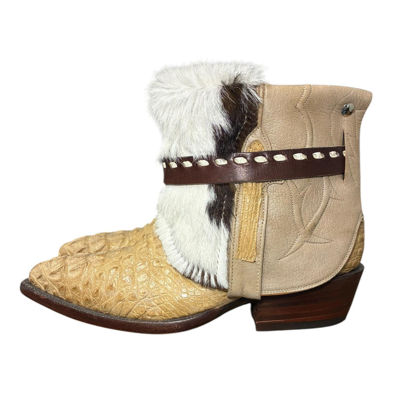 10.5 Cream Exotic & Cowhide Canty Boots®