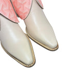 9.5 Pale Pink & Designer Stacked Heel Canty Boots®