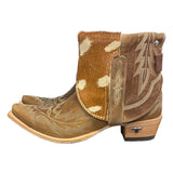 10 Embroidered Brown & Spotted Hair-on Hide Canty Boots®