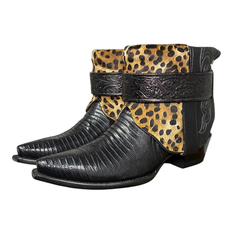 8 Black Exotic & Leopard Hair-on Hide Canty Boots®