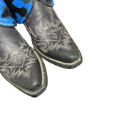 6.5 Embroidered Black & Blue Camo Hair-on Hide Canty Boots®
