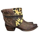 10 Brown & Leopard Hair-on Hide Canty Boots®