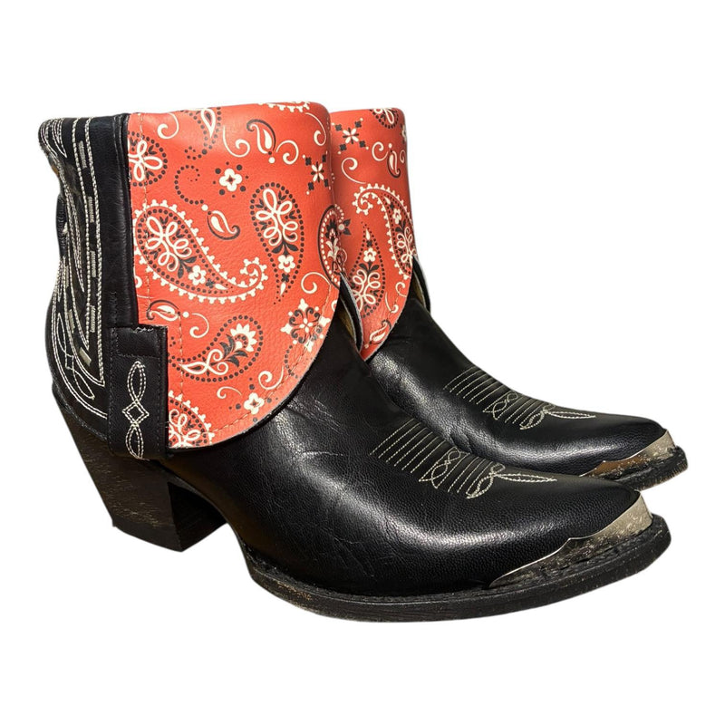 9.5 Embroidered Black & Bandana Print Canty Boots®