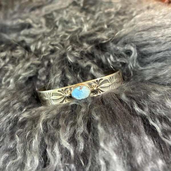 Sterling Silver & Gold Hills Turquoise Cuff