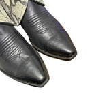 8 Black & Printed Exotic Leather Canty Boots® with Blue Wild Horse Jasper Concho
