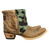 10 Embroidered Brown & Camo Hair-on Hide Canty Boots®