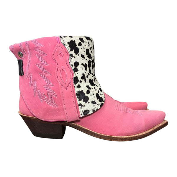 9.5 Pink & Spotted Hair-on Hide Canty Boots®