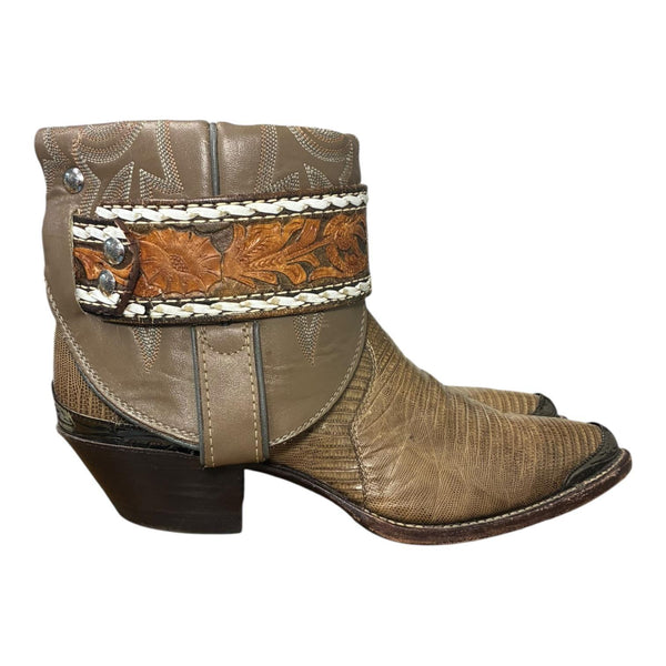 7 Embroidered Beige & Exotic Canty Boots®