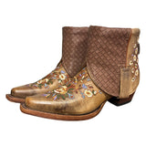 7.5 Embroidered Floral & Quilted Leather Canty Boots®