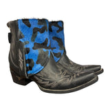 6.5 Embroidered Black & Blue Camo Hair-on Hide Canty Boots®