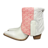 9.5 White & Designer Stacked Heel Canty Boots®