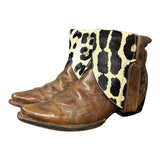 9.5 Embroidered Brown & Leopard Hair-on Hide Canty Boots®