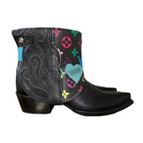 6 Black & Designer Canty Boots® with Heart Inlay