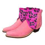 9 Pink & Pink Leopard Hair-on Hide Canty Boots®
