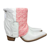9.5 White & Designer Stacked Heel Canty Boots®