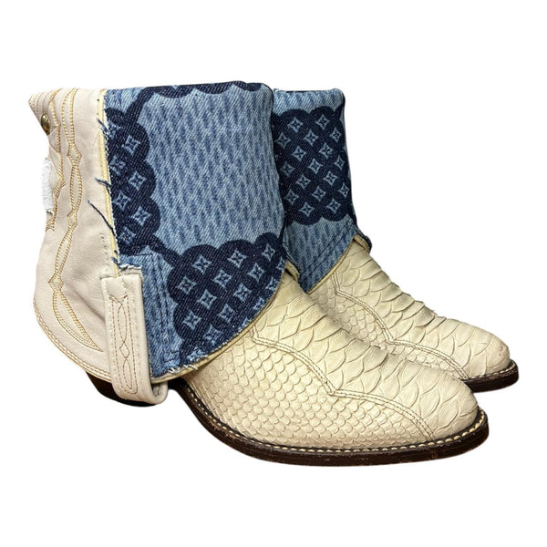 6 Cream Exotic & Designer Denim Canty Boots®