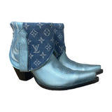 9 Metallic Blue & Designer Denim Canty Boots® with Turquoise Concho