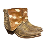 7.5 Distressed Brown & Spotted Hair-on Hide Canty Boots®
