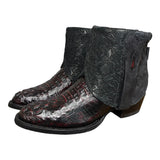 9 Two Toned Exotic & Black Floral Leather Canty Boots®