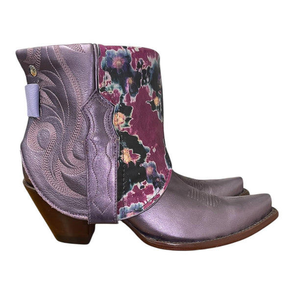 8 Metallic Purple & Floral Print Canty Boots®