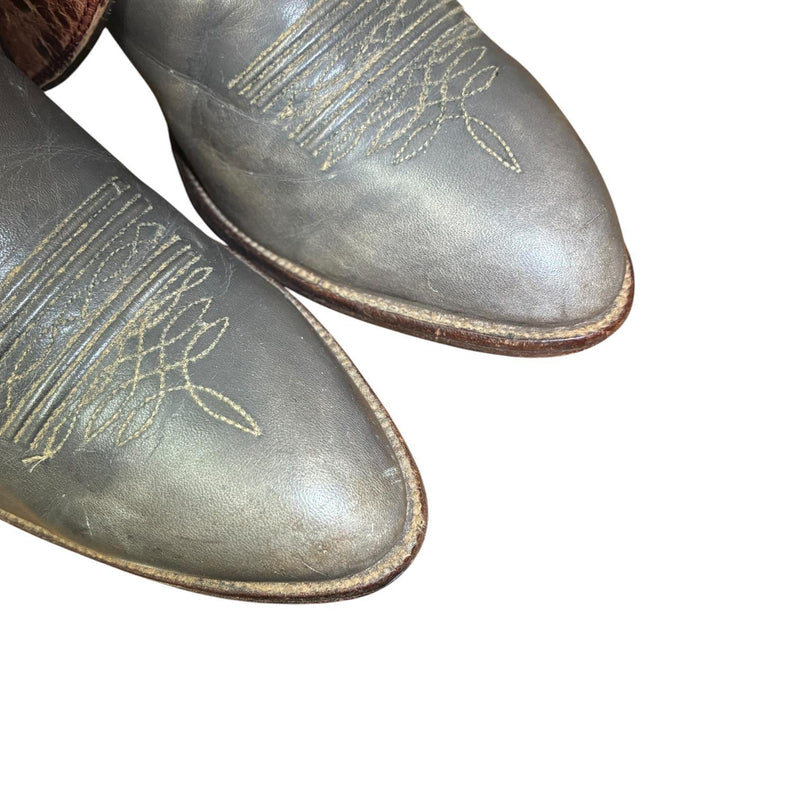 7.5 Two Toned Stacked Heel Canty Boots®