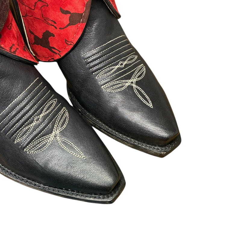 7 Embroidered Black & Horse Print Canty Boots®