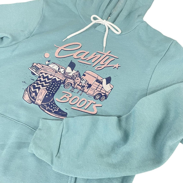 Baby Blue Truck & Trailer Canty Boots Hoodie