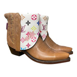 5.5 Brown & Designer Canty Boots® with Flower Inlay