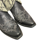 10 Embroidered Black & Printed Exotic Leather Canty Boots® with Opal Concho