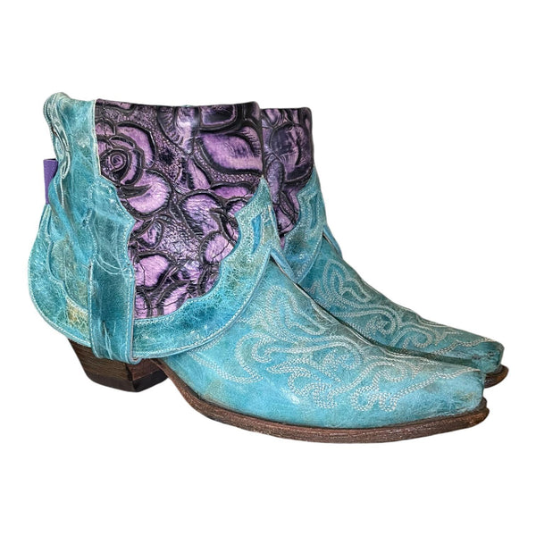 10 Teal & Purple Floral Canty Boots®