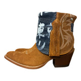 6.5 Cognac Rough Out & Designer Denim Canty Boots®