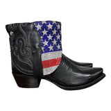 7.5 Black & American Flag Crystals Canty Boots®